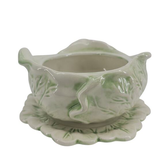 Vintage Holland Mold Cabbage Bowl Soup Tureen Plate Platter Serving Bowl Dish 92 - Picture 1 of 12